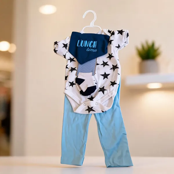 White_Star_Print_Baby_Outfit_Set_for_Infants