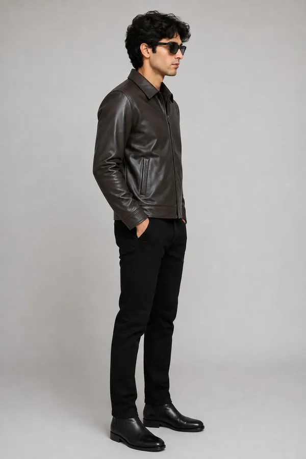 Brown_Pu_Leather_Regular_Fit_Jacket_For_Men