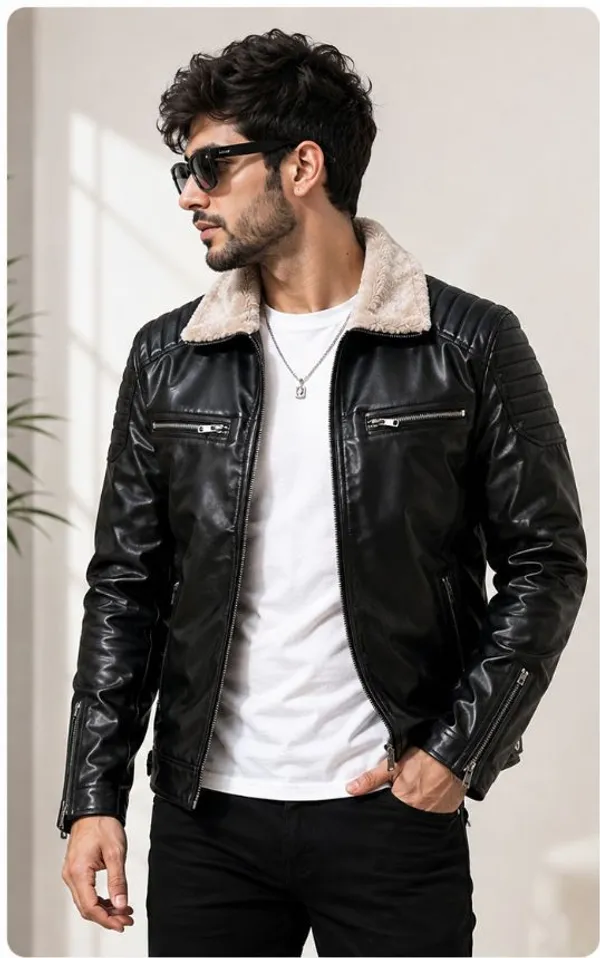 Black_Faux_Leather_Biker_Jacket_For_Men