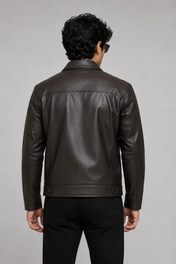 Brown_Pu_Leather_Regular_Fit_Jacket_For_Men