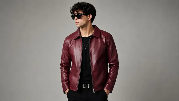 Maroon_Pu_Leather_Regular_Fit_Jacket_For_Men