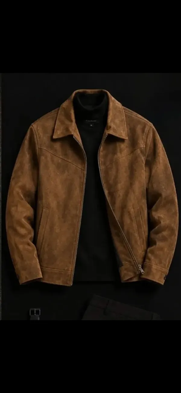 Brown_Suede_Casual_Regular_Fit_Jacket_For_Men