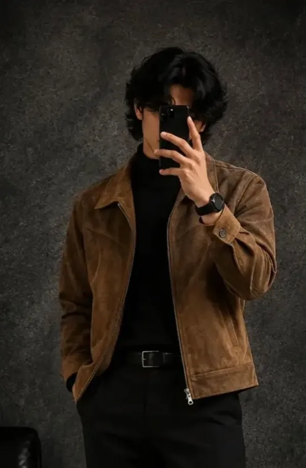 Brown_Suede_Casual_Regular_Fit_Jacket_For_Men