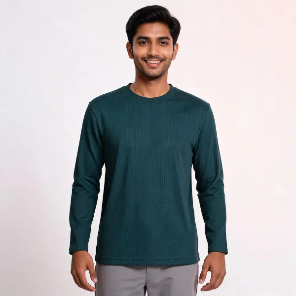 Green_Cotton_Relaxed_Fit_Full_Sleeve_T_Shirt_For_Men
