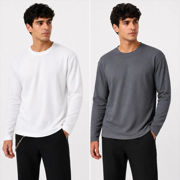 Grey_White_Cotton_Combo_Shirt_For_Men
