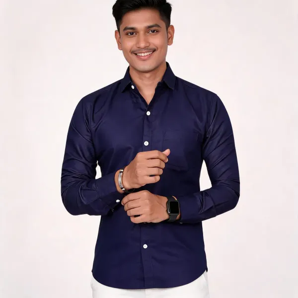 Navy_Cotton_Regular_Fit_Shirt_For_Men