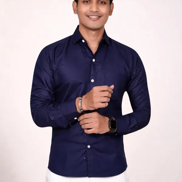 Navy_Cotton_Regular_Fit_Shirt_For_Men