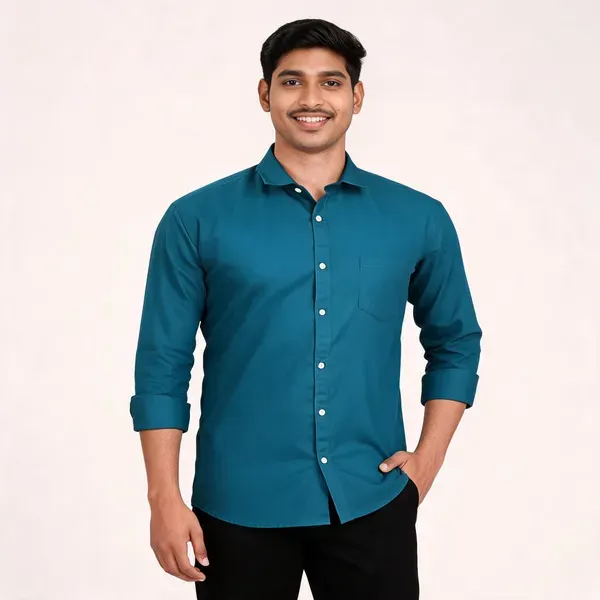 Teal_Cotton_Relaxed_Fit_Full_Sleeve_Shirt_For_Men