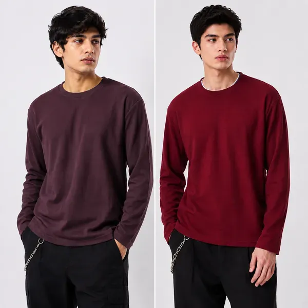 Wine_Red_Cotton_Combo_Shirt_For_Men