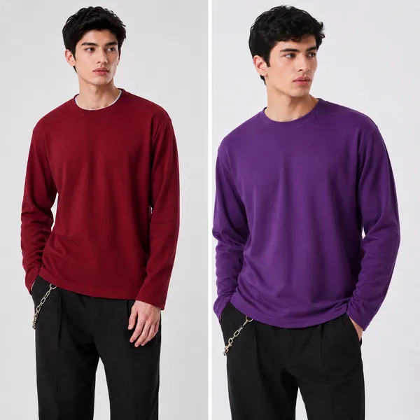 Purple_Red_Cotton_Combo_Shirt_For_Men