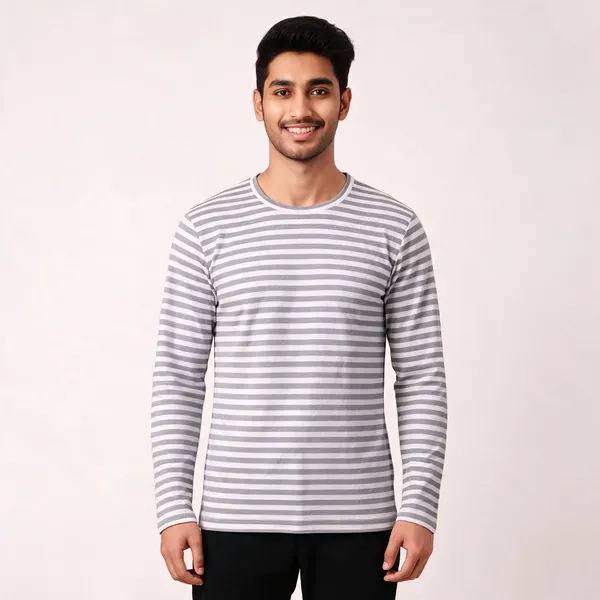 Grey_White_Cotton_Regular_Fit_Full_Sleeve_Striped_T-Shirt_For_Men