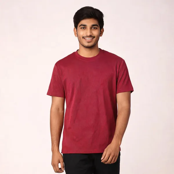 Maroon_Cotton_Regular_Fit_Crew_Neck_T-Shirt_For_Men