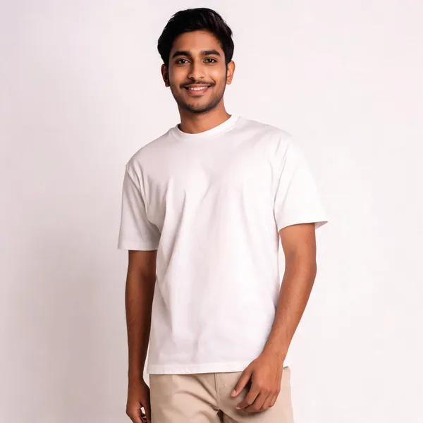 White_Cotton_Relaxed_Fit_Round_Neck_T-Shirt_For_Men