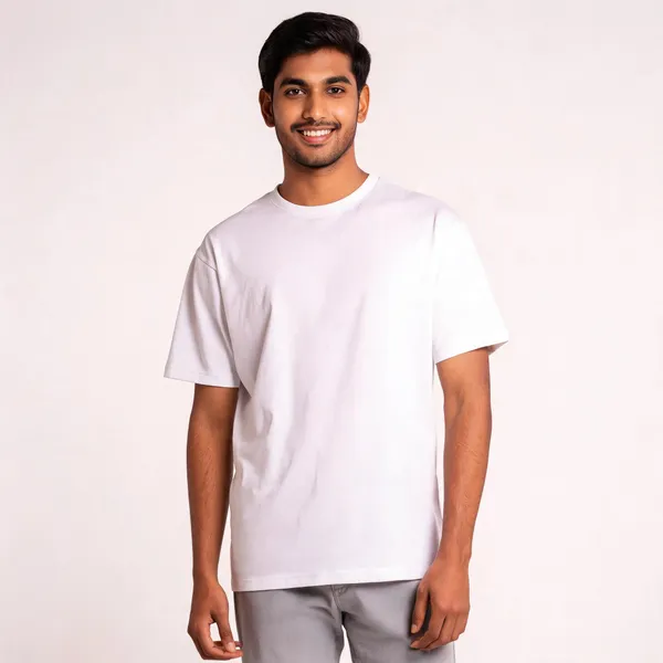 White_Cotton_Relaxed_Fit_Round_Neck_T-Shirt_For_Men