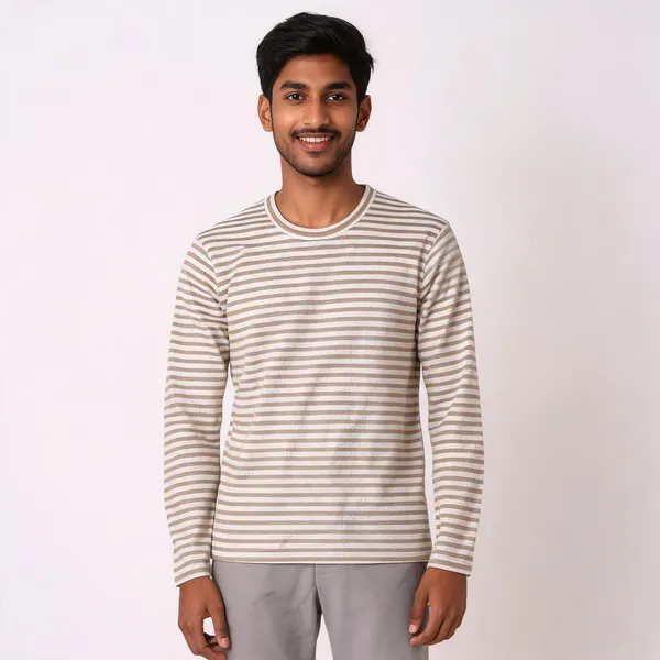 Beige_&_White_Cotton_Relaxed_Fit_Full_Sleeve_Striped_T-Shirt_For_Men