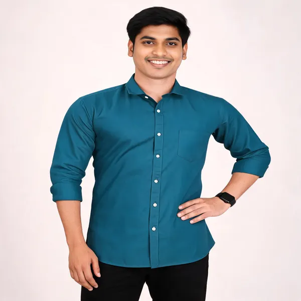 Teal_Cotton_Relaxed_Fit_Full_Sleeve_Shirt_For_Men