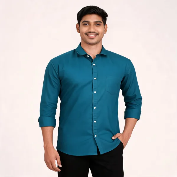 Teal_Cotton_Relaxed_Fit_Full_Sleeve_Shirt_For_Men