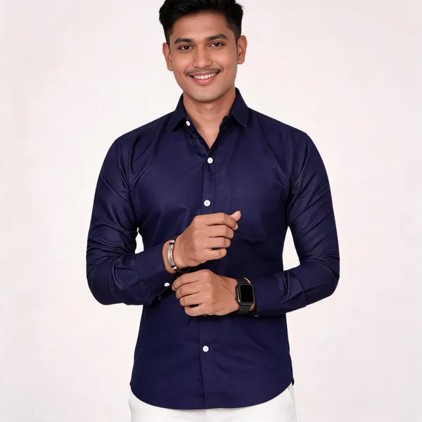 Navy_Cotton_Regular_Fit_Shirt_For_Men