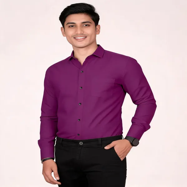 Purple_Cotton_Regular_Fit_Shirt_For_Men