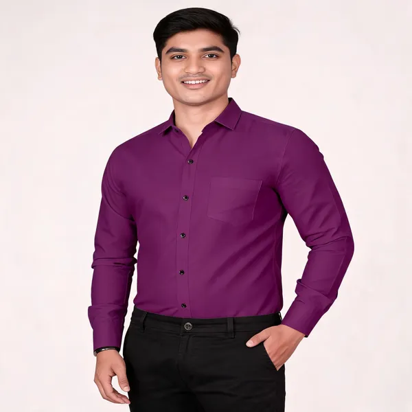 Purple_Cotton_Regular_Fit_Shirt_For_Men