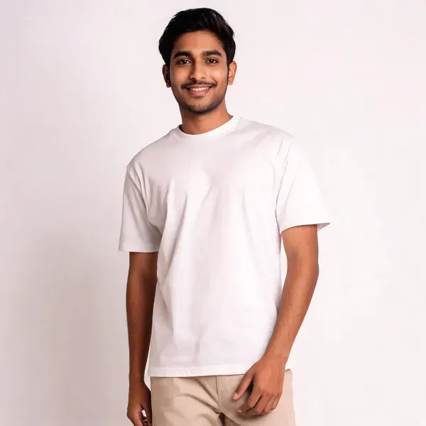 White_Cotton_Relaxed_Fit_Round_Neck_T_Shirt_For_Men