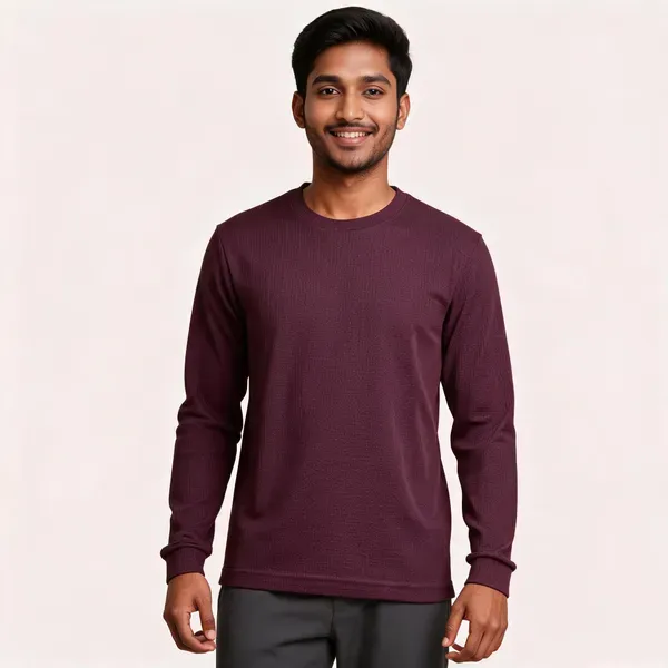 Brown_Cotton_Regular_Fit_Full_Sleeve_T_Shirt_For_Men