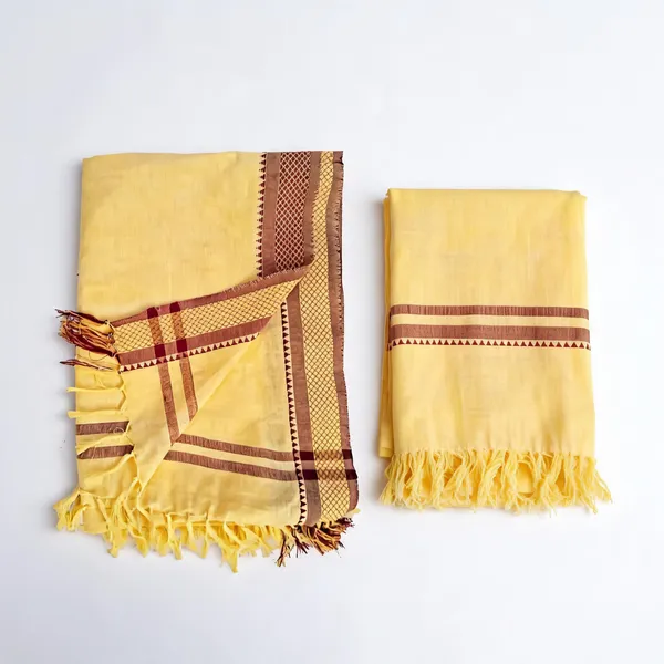 Cotton_Dhoti_And_Chaddar_Khes_Set_For_Men