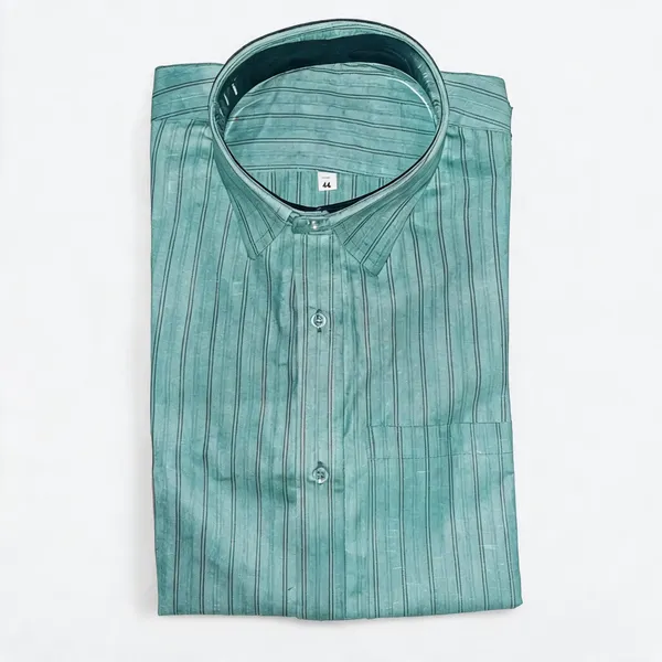 Green_And_Black_Striped_Cotton_Classic_Fit_Shirt_For_Men