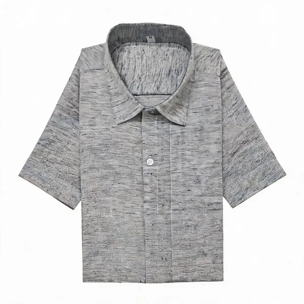 Black_And_White_Pure_Cotton_4-Ply_Half_Sleeve_Shirt_For_Men