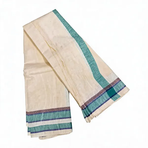 White_Cotton_Dhoti_And_Chaddar_Khes_Set_For_Men