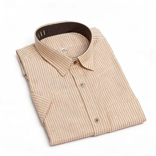 Yellowish_Beige_Cotton_Classic_Fit_Shirt_For_Men