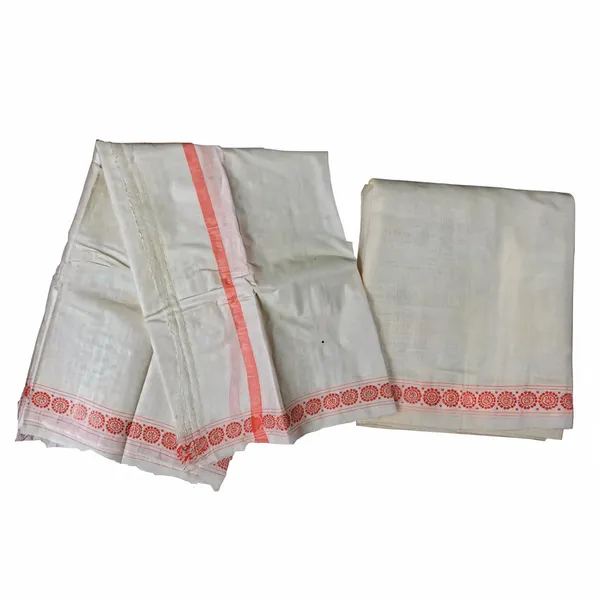 Light_Cream_Cotton_Dhoti_And_Chaddar_Set_For_Men