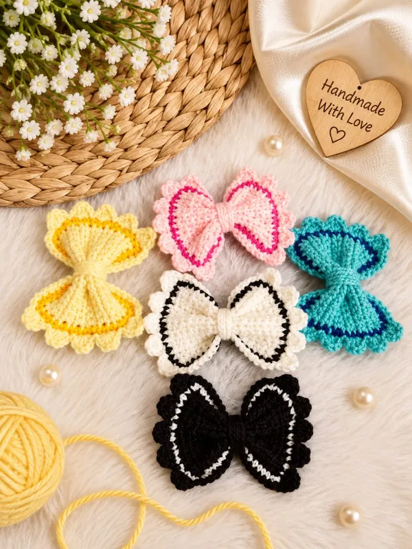 Multicolour_Crochet_Yarn_Hair_Accessories_For_Girls,_Hair_Styling,_Daily_Wear_Pack_Of_5