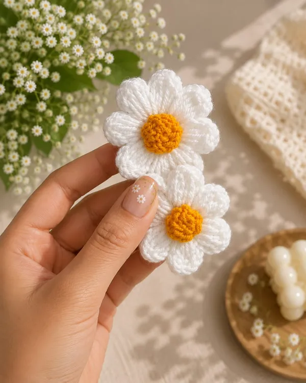 White_Crochet_Yarn_Hair_Claw_Clip_For_Girls,_Hair_Styling,_Daily_Wear_Pack_Of_2