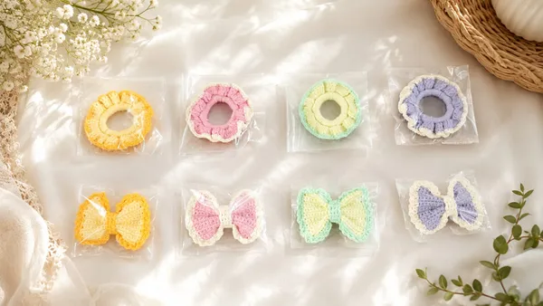 Multicolour_Crochet_Yarn_Hair_Bow_For_Girls,_Hair_Styling,_Daily_Wear_Pack_Of_2