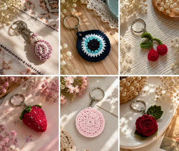Multicolour_Crochet_Yarn_Keychain_For_Women,_Men,_Gifting_Pack_Of_6
