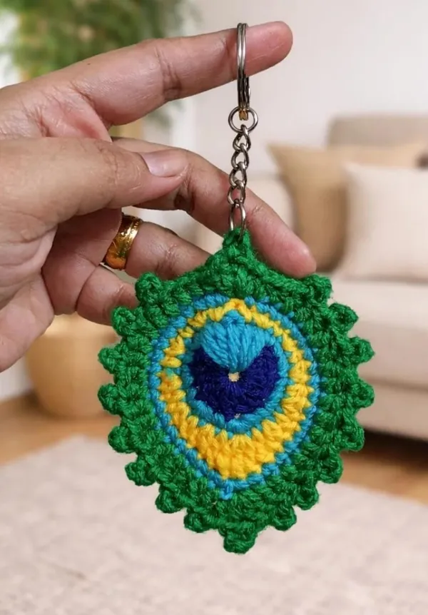 Green_Crochet_Yarn_Keychain_For_All_Ages,_Gifting,_Bag_Accessories_Pack_Of_2