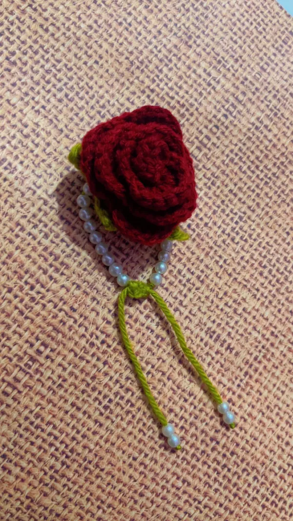 Red_Crochet_Yarn_Bracelet_For_Daily_Use,_Travel,_Airpods_Protection_Pack_Of_2