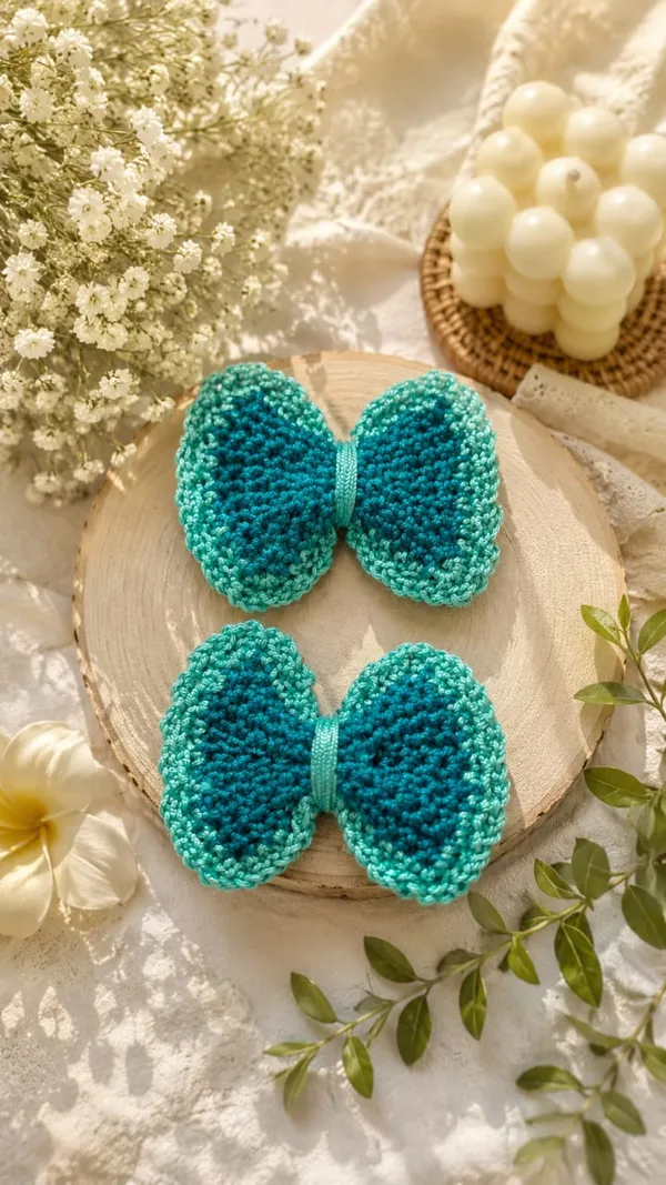 Teal_Crochet_Yarn_Hair_Accessories_For_Women,_Hair_Styling,_Daily_Wear