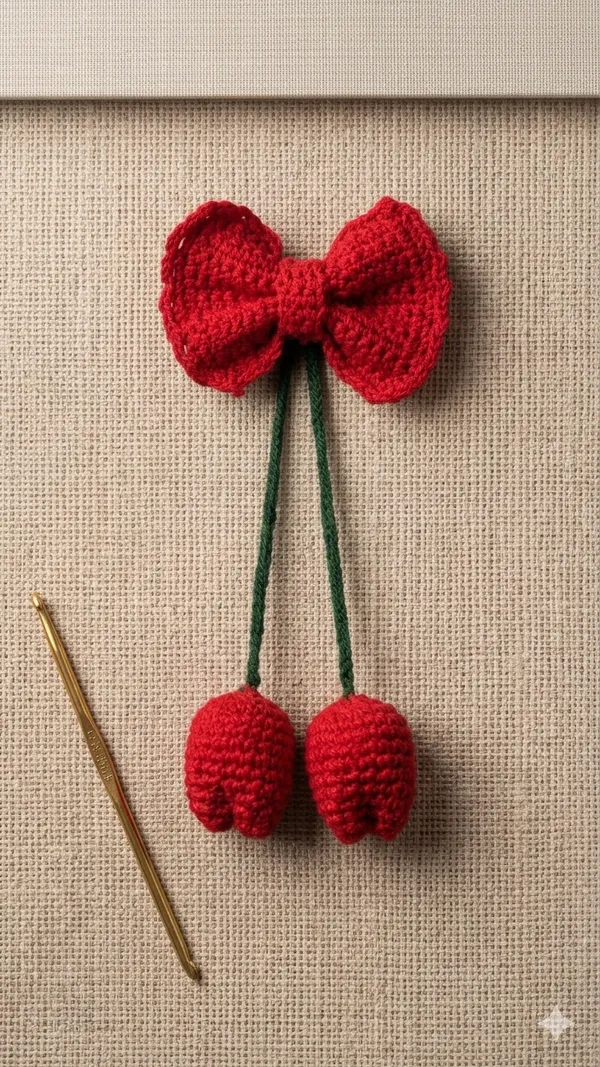 Red_Crochet_Yarn_Bow_Hair_Clip_For_Girls,_Hair_Styling,_Daily_Wear