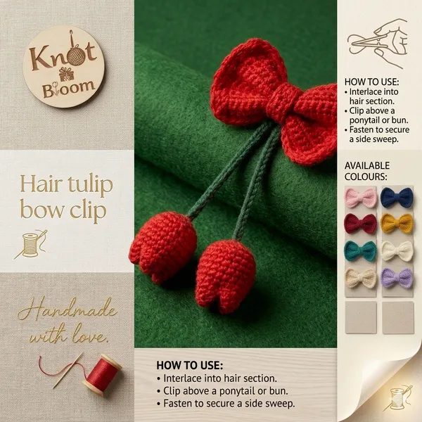 Red_Crochet_Yarn_Bow_Hair_Clip_For_Girls,_Hair_Styling,_Daily_Wear