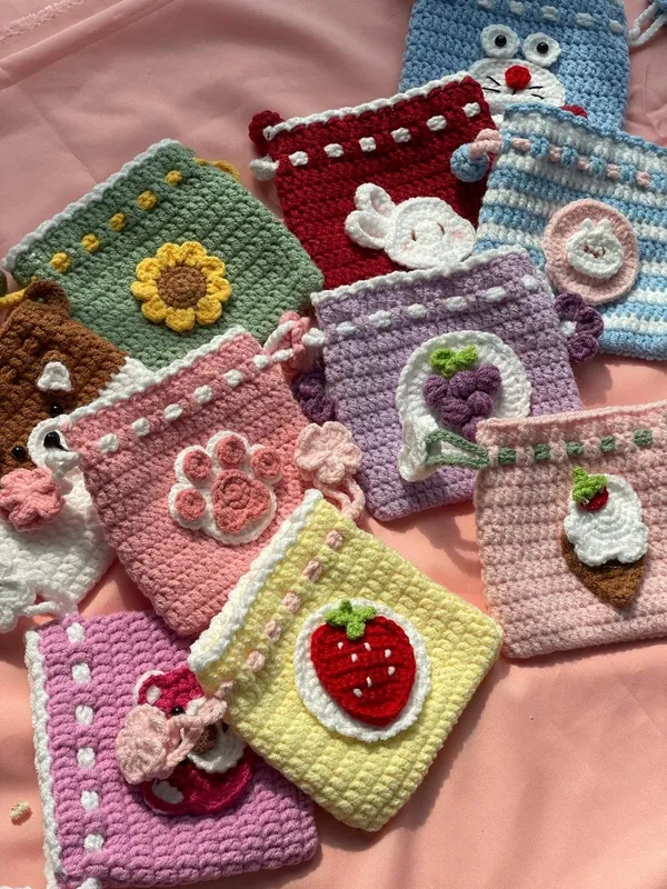Multicolour_Crochet_Yarn_Pouch_For_Gifting,_Home_Decor,_Decorative_Use_Pack_Of_10
