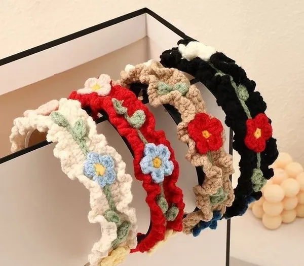 Multicolour_Crochet_Yarn_Headband_For_Girls,_Daily_Wear,_Fashion_Pack_Of_2