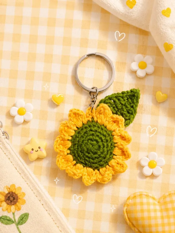 Yellow_Green_Crochet_Yarn_Keychain_For_All_Ages,_Gifting,_Bag_Accessories_Pack_Of_2