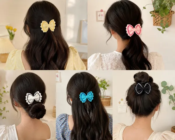 Multicolour_Crochet_Yarn_Hair_Clip_For_Women,_Hair_Styling,_Daily_Wear_Pack_Of_5