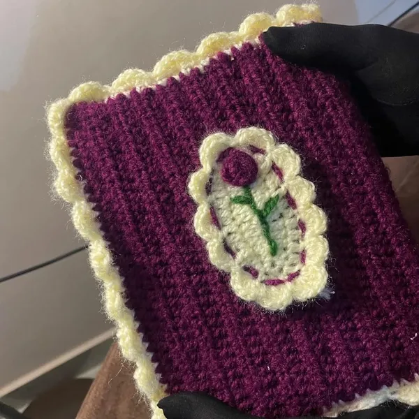 Purple_Crochet_Yarn_Book_Cover_For_Readers,_Students,_Book_Protection