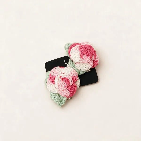 Multicolour_Crochet_Yarn_Hair_Clips_For_Gifting,_Decorative_Use,_Accessories_Pack_Of_2