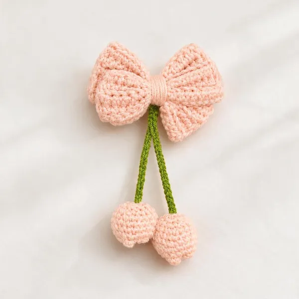 Pink_And_Green_Crochet_Yarn_Hair_Accessory_For_Women,_Hair_Styling,_Daily_Wear