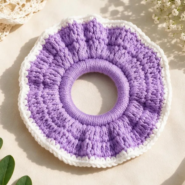Multicolour_Crochet_Yarn_Scrunchies_For_Gifting,_Stationery,_Accessories_Pack_Of_3