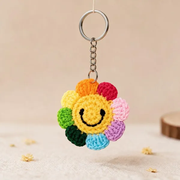 Multicolour_Crochet_Yarn_Keychain_For_Women,_Hair_Styling,_Daily_Wear